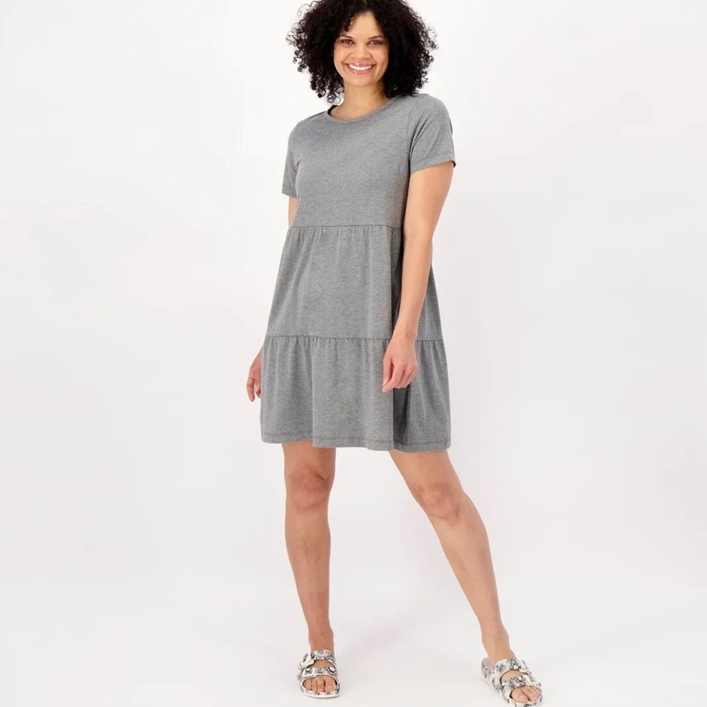 Koolaburra by UGG Dress Sz XS Cotton Rayon Tee Tier Dress Gray A476510